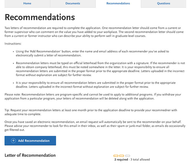 recommendations