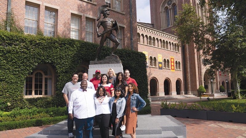 Members of the Avengers student group met on campus earlier this summer. From left to right, back row: Jason Olmstead, David Smith, Katie Johns and Shane Craven; middle row: Brennan Pope, Diana Cisneros and Ruby Lin; front row: Jerome Rucker, Marie Martin, Victoria Rivas Castro and Maritza Dortrait.