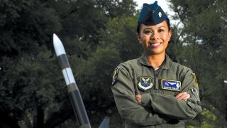 Air Force Maj. Kristine Poblete is executive officer for the director of staff at Air Force headquarters and a USC Alumni Veterans Network board member. She recently led a session for USC’s Diversity, Equity and Inclusion Week. (Photo/U.S. Air Force, Tech Sgt. Mike Meares)