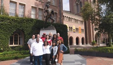 Members of the Avengers student group met on campus earlier this summer. From left to right, back row: Jason Olmstead, David Smith, Katie Johns and Shane Craven; middle row: Brennan Pope, Diana Cisneros and Ruby Lin; front row: Jerome Rucker, Marie Martin, Victoria Rivas Castro and Maritza Dortrait. (Photo/Courtesy of Jerome Rucker)