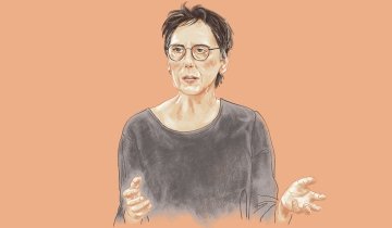 Illustrated portrait of Mary Andres.