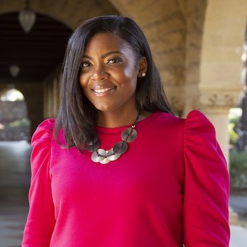 Rosalind Conerly, a USC Rossier alumnus, poses for a portrait at the Stanford campus where she now works.