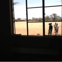 Broken window at the Tanzanian Primary school