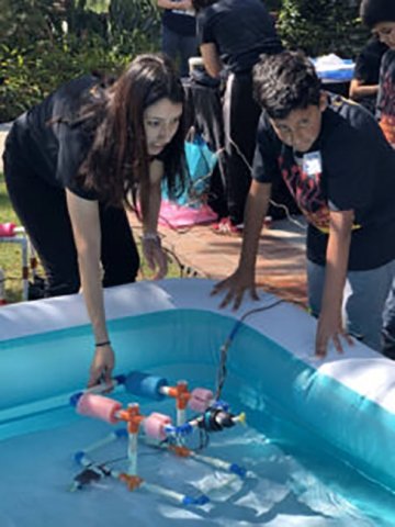 Water robotics students