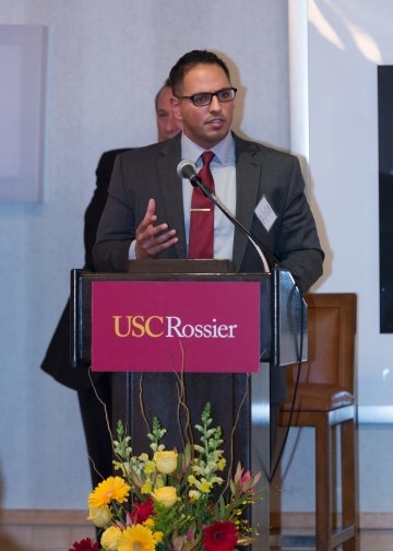 Henry Romero accepting his award at the DSAG Awards Dinner in January. Photo by Benjamin Kaatz.