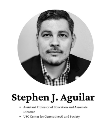 Stephen J. Aguilar black and white profile photo