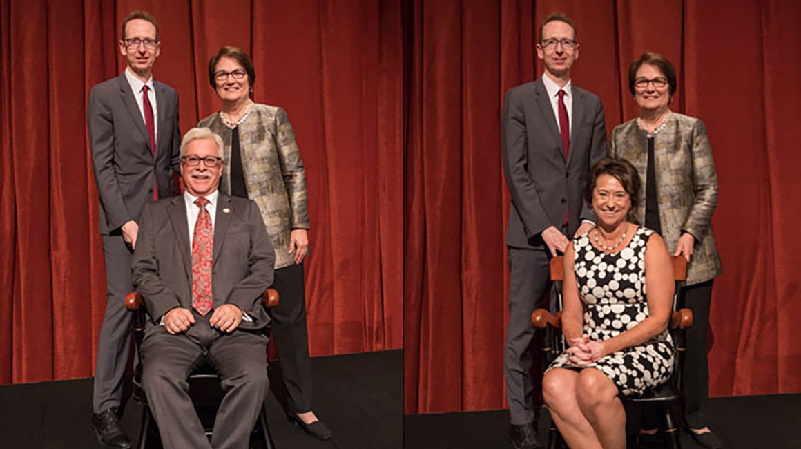 USC Rossier faculty members on stage at an event